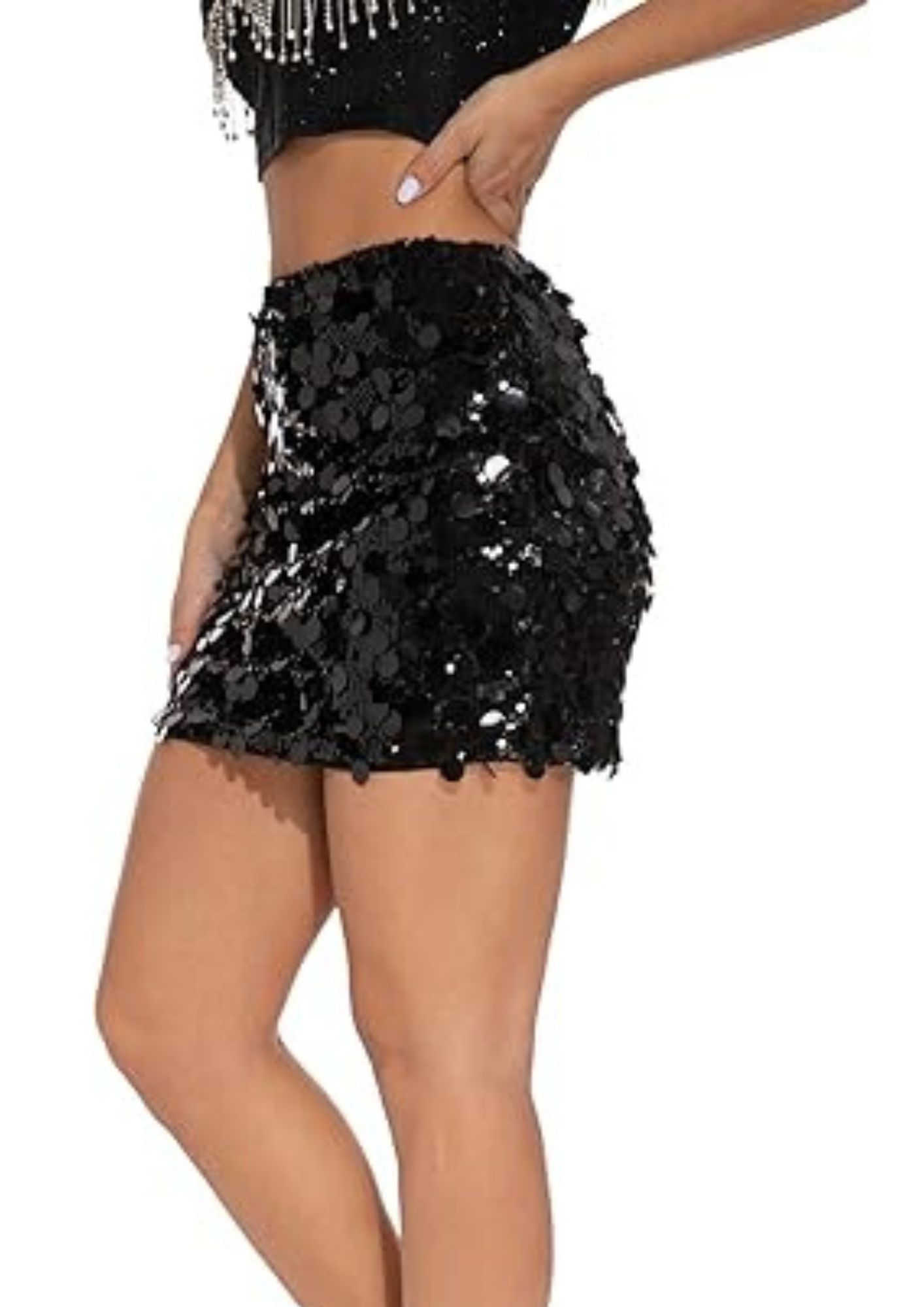 sequin mini skirt