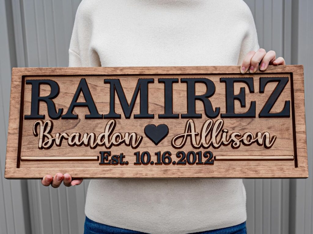 Custom Family Name Sign Wedding Gift