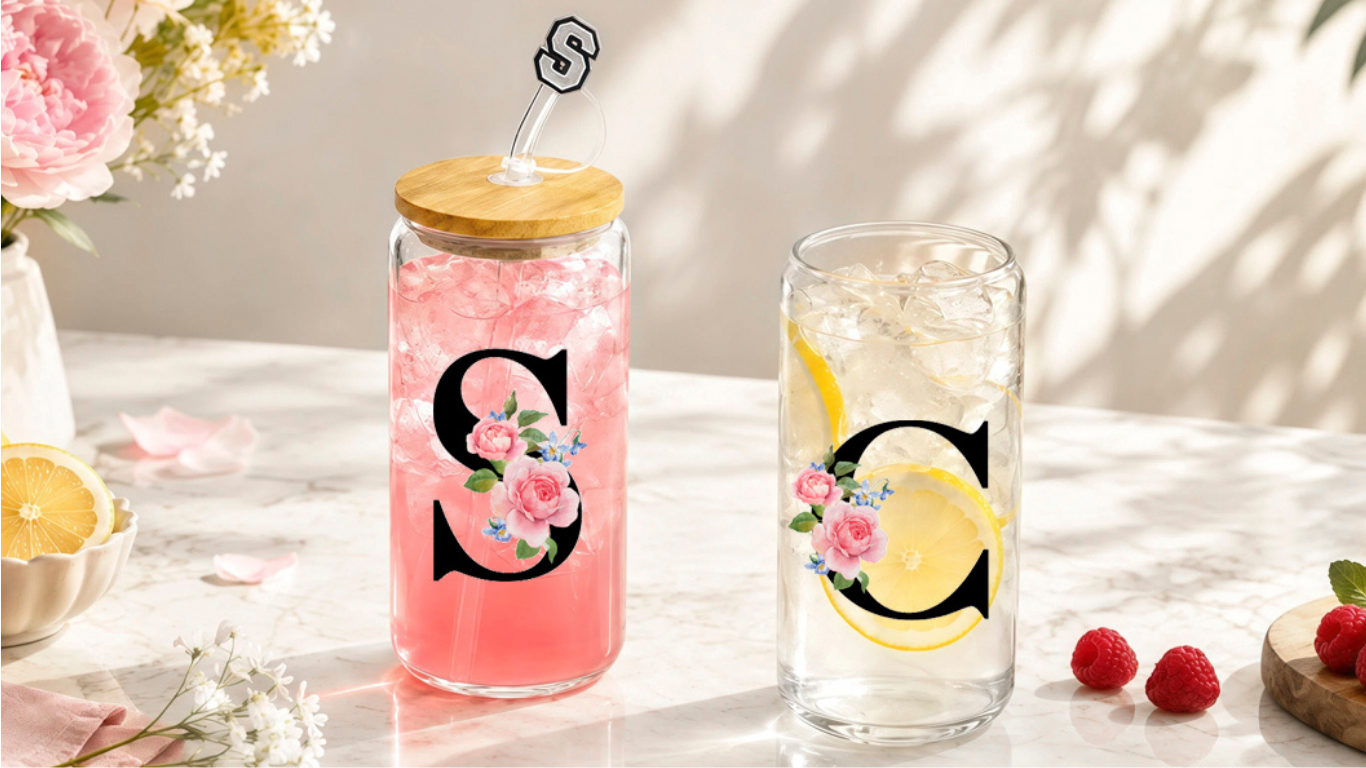 Initial Glass Cup & Keychain Gift Set | Personalized Gift 20. personalized keychain (4)