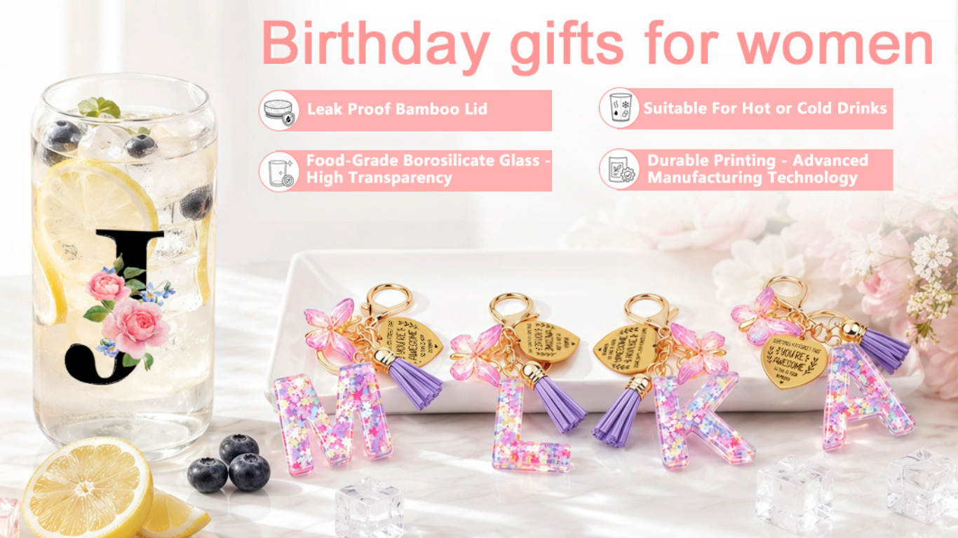 Initial Glass Cup & Keychain Gift Set | Personalized Gift 20. personalized keychain (7)