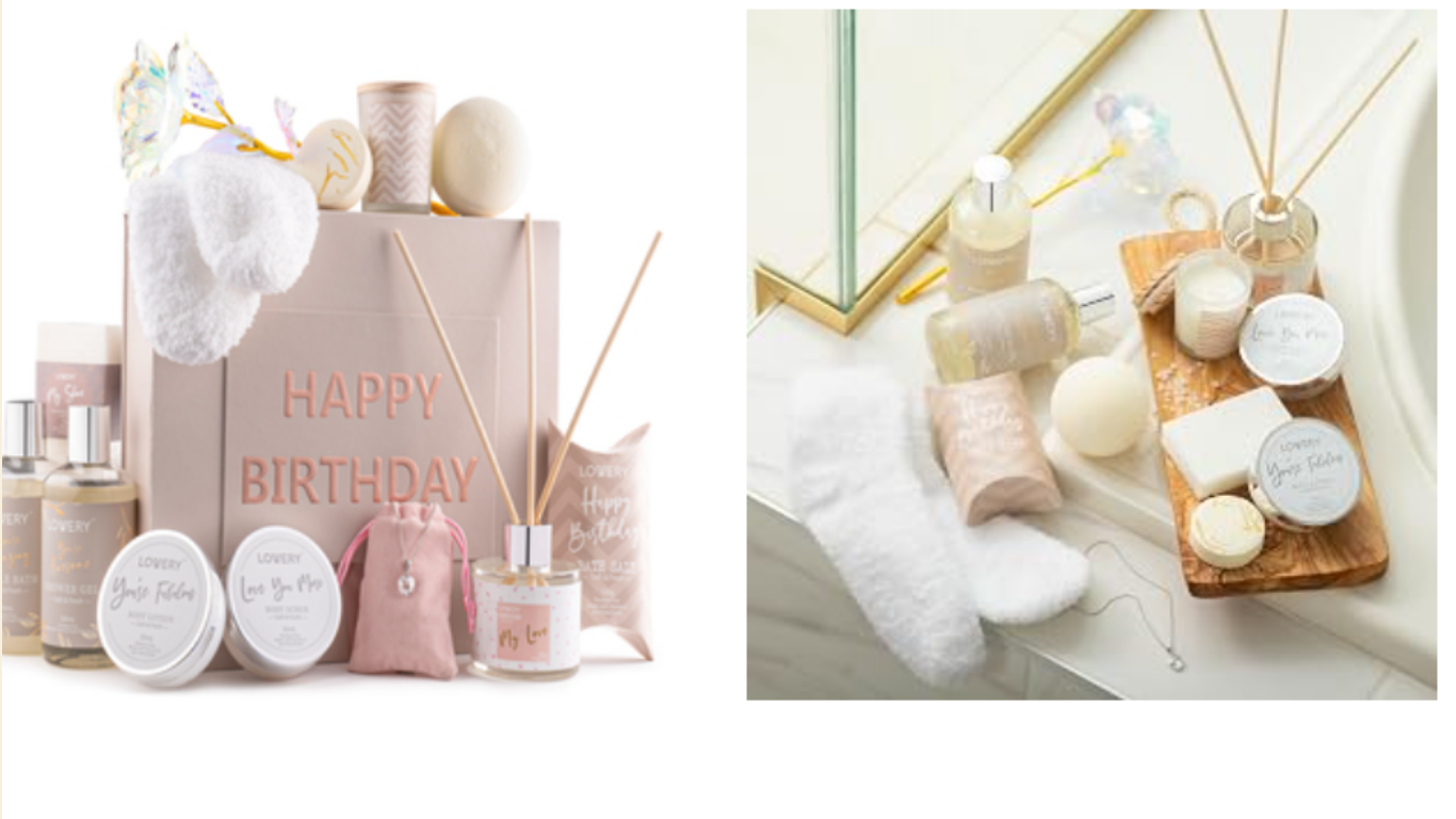 Birthday Spa Gift Basket with Necklace | Luxury Gift Set Birthday Spa Gift Basket