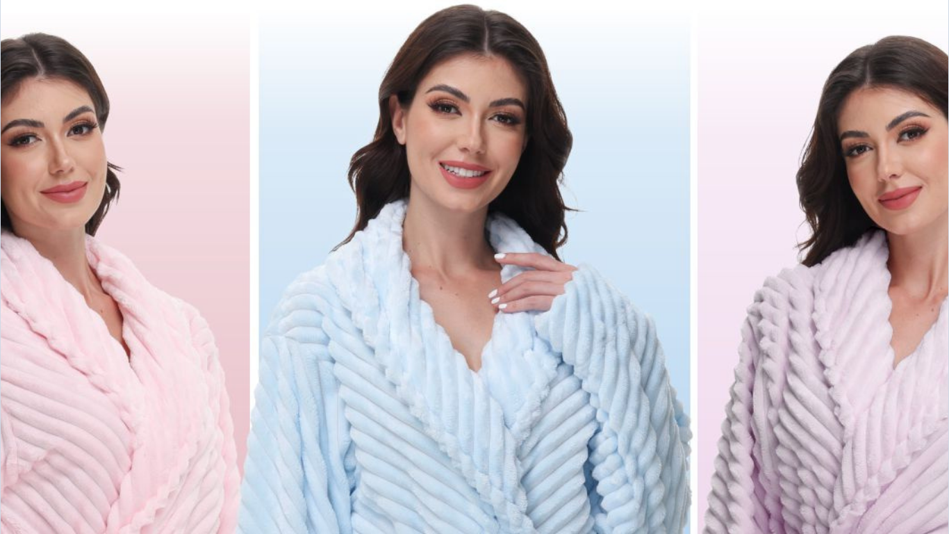 Super Soft Fleece Robe for Women — Plush Long Bathrobe Super Soft Fleece Robe for Women