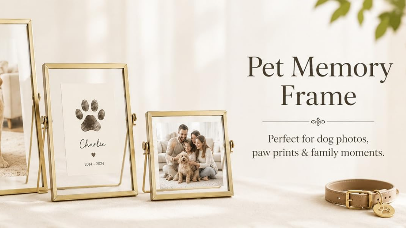 Gold Floating Glass Picture Frames Set of 3 Photo Gift Gold Floating Glass Picture Frames Set