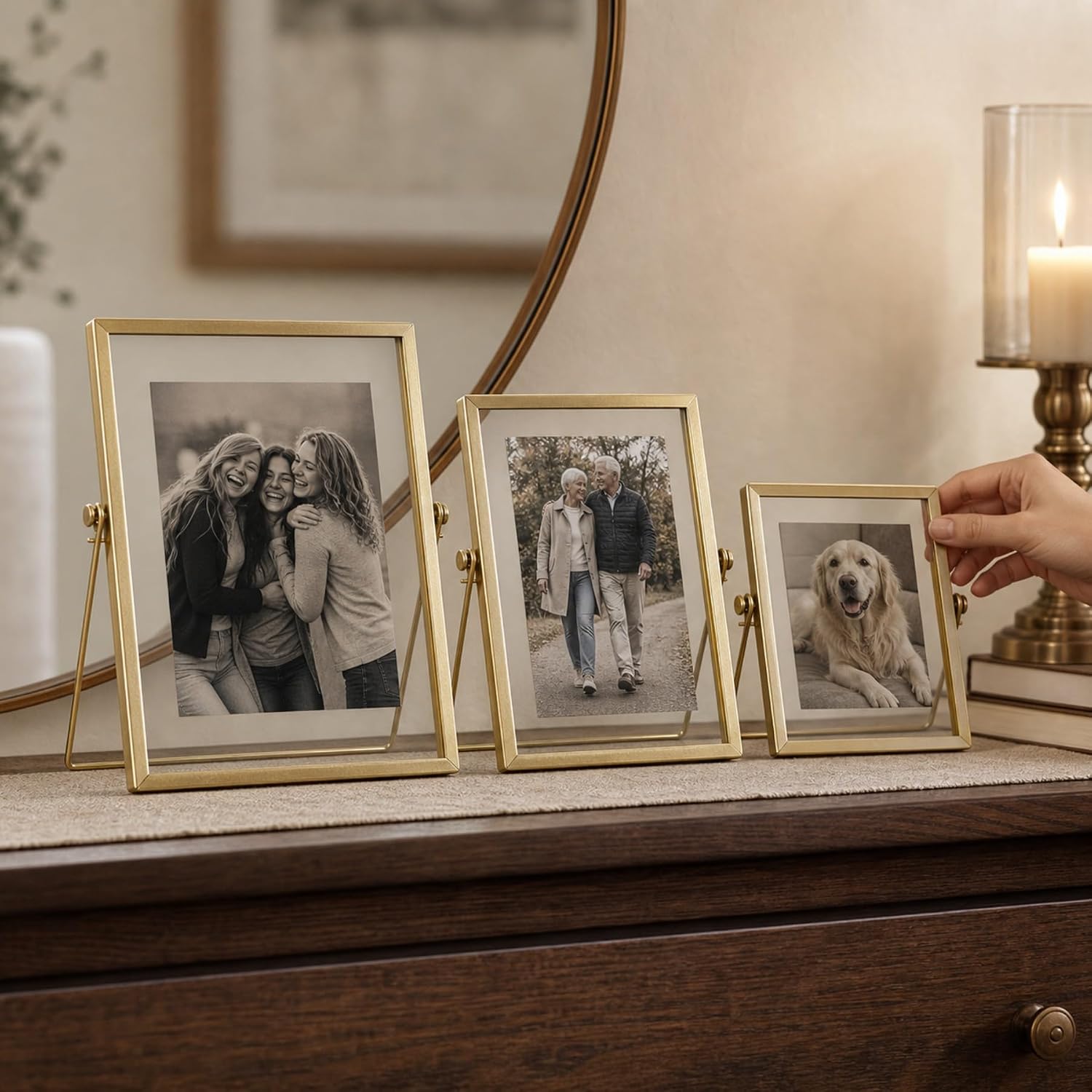 Gold Floating Glass Picture Frames Gold Floating Glass Picture Frames