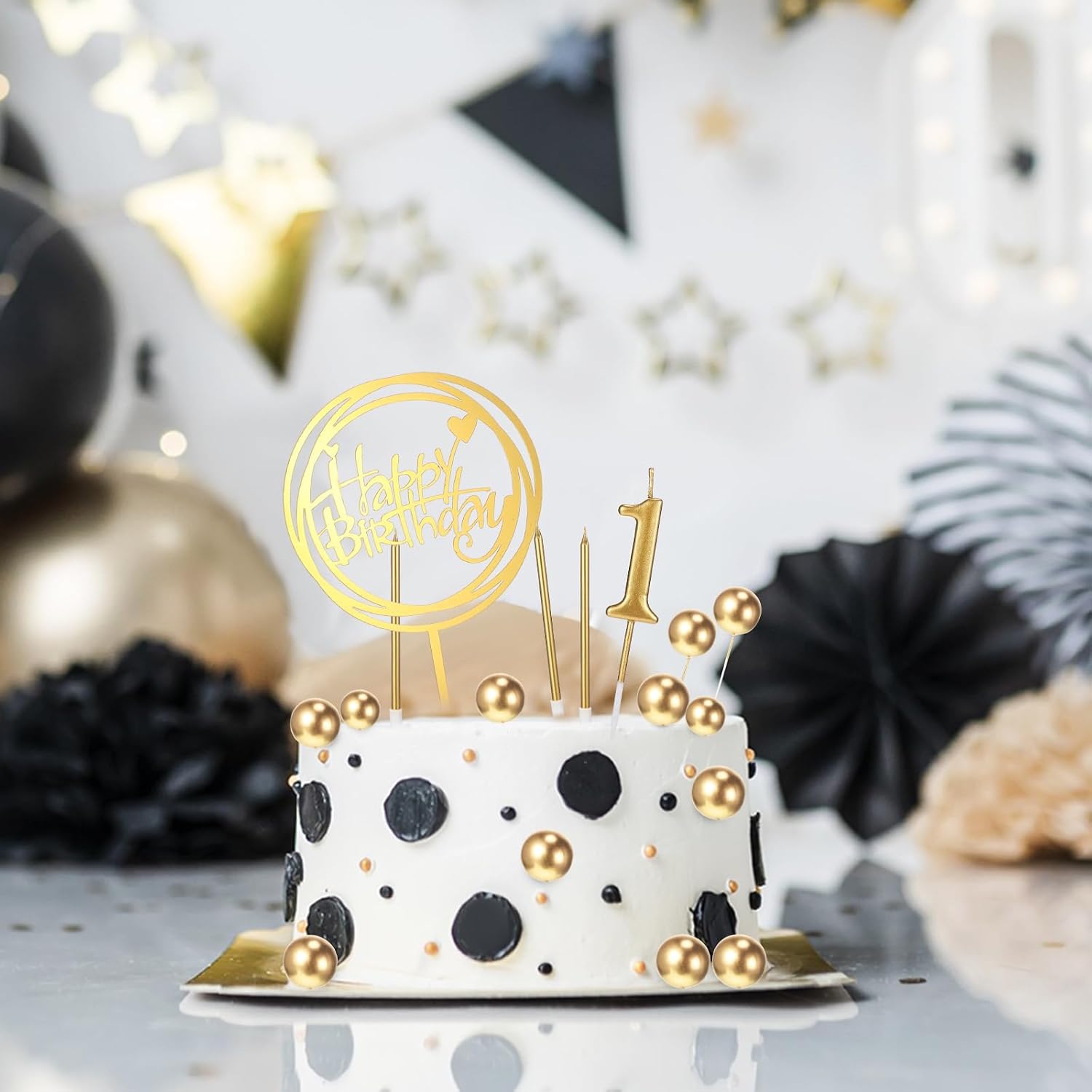 Gold Birthday Cake Candles Set Gold Birthday Cake Candles Set