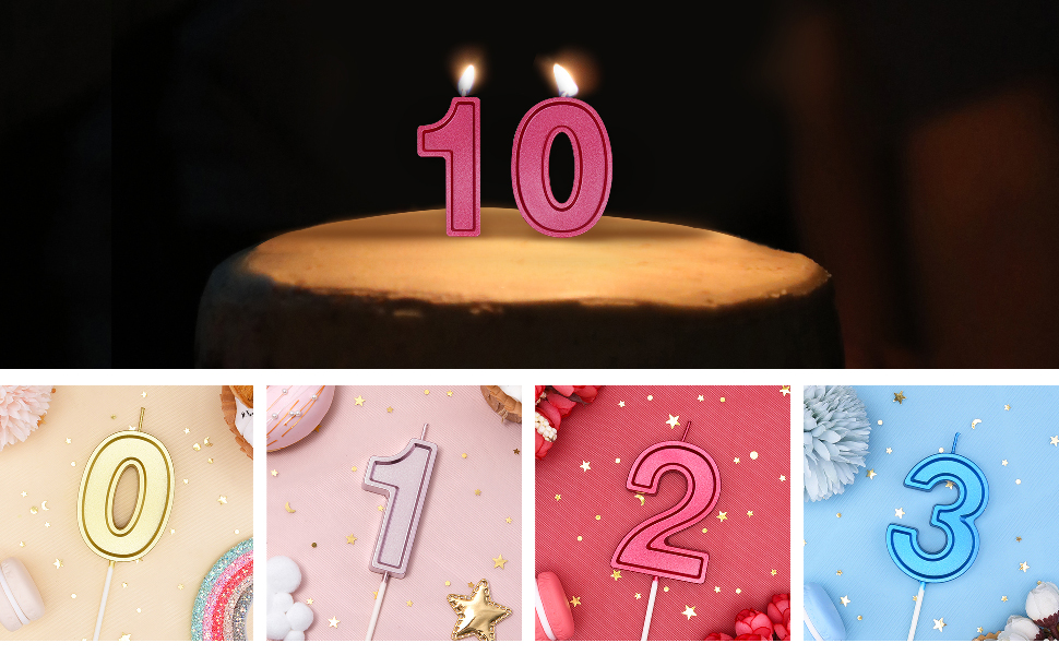 gold number candle