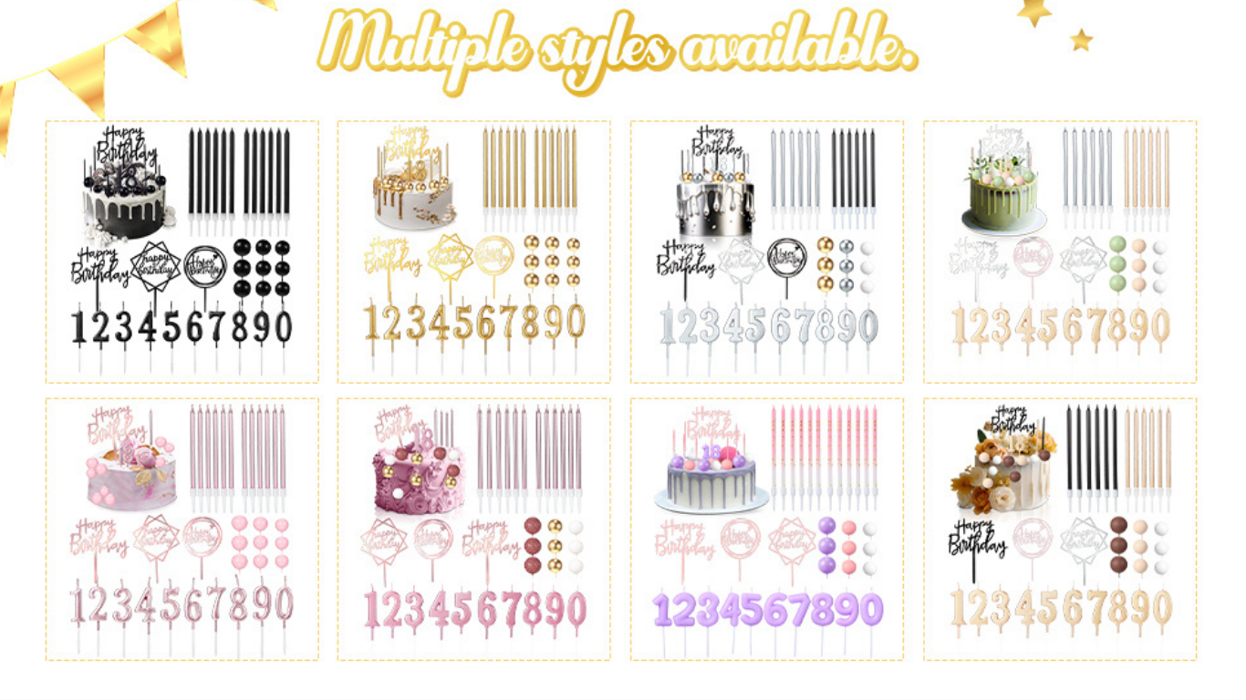 Birthday Cake Candles Set | 34-Piece Topper & Decor Kit birthday cake candles set (3)