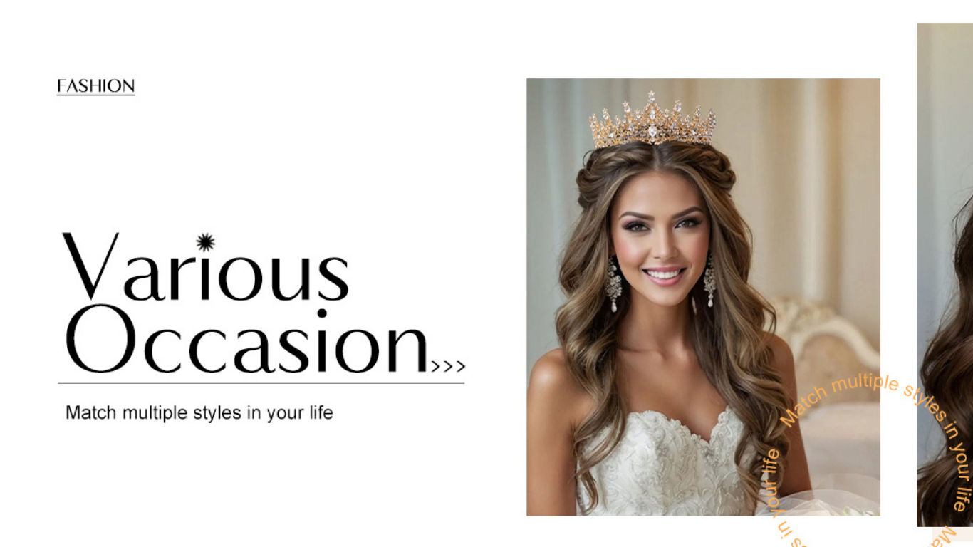 Birthday Crown for Women | Gold Crystal Tiara with Sash birthday crown for women (3)