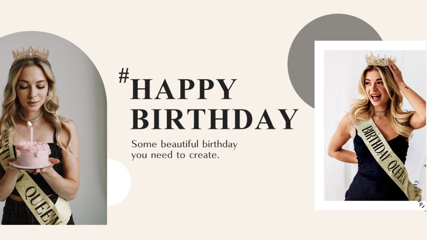 Birthday Crown for Women | Gold Crystal Tiara with Sash birthday crown for women (4)