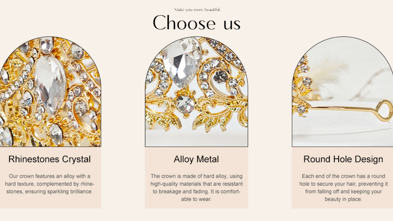 Birthday Crown for Women | Gold Crystal Tiara with Sash birthday crown for women (6)