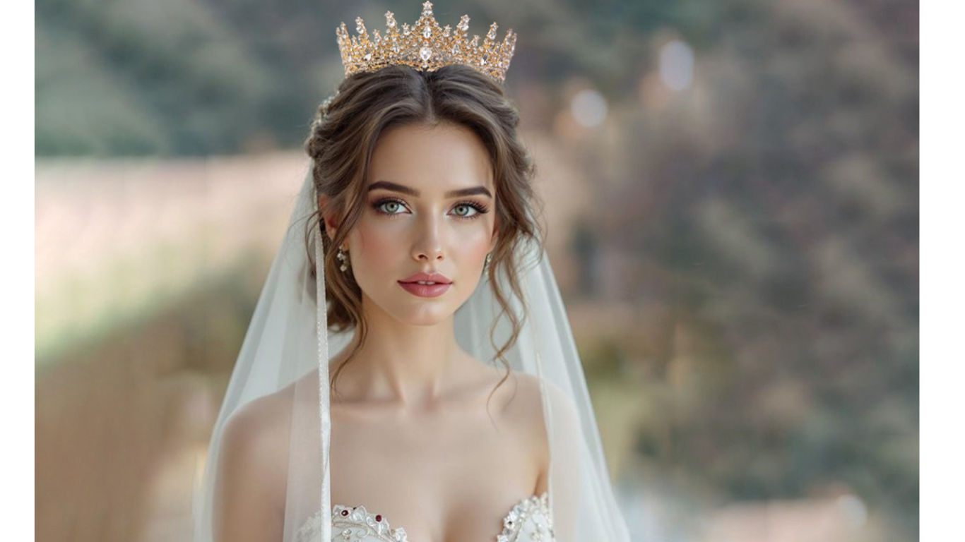 Birthday Crown for Women | Gold Crystal Tiara with Sash birthday crown for women