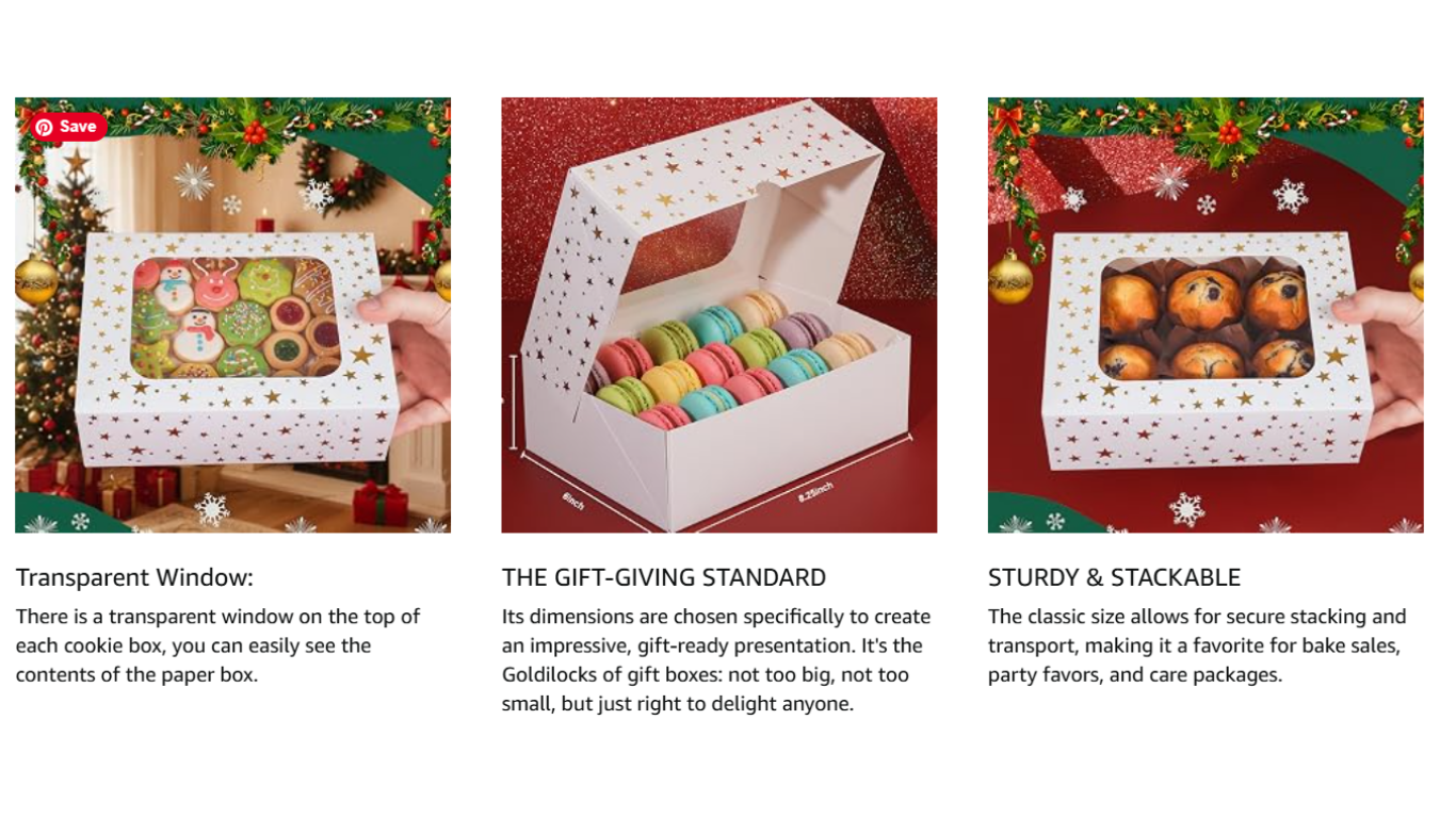 cookie boxes with window