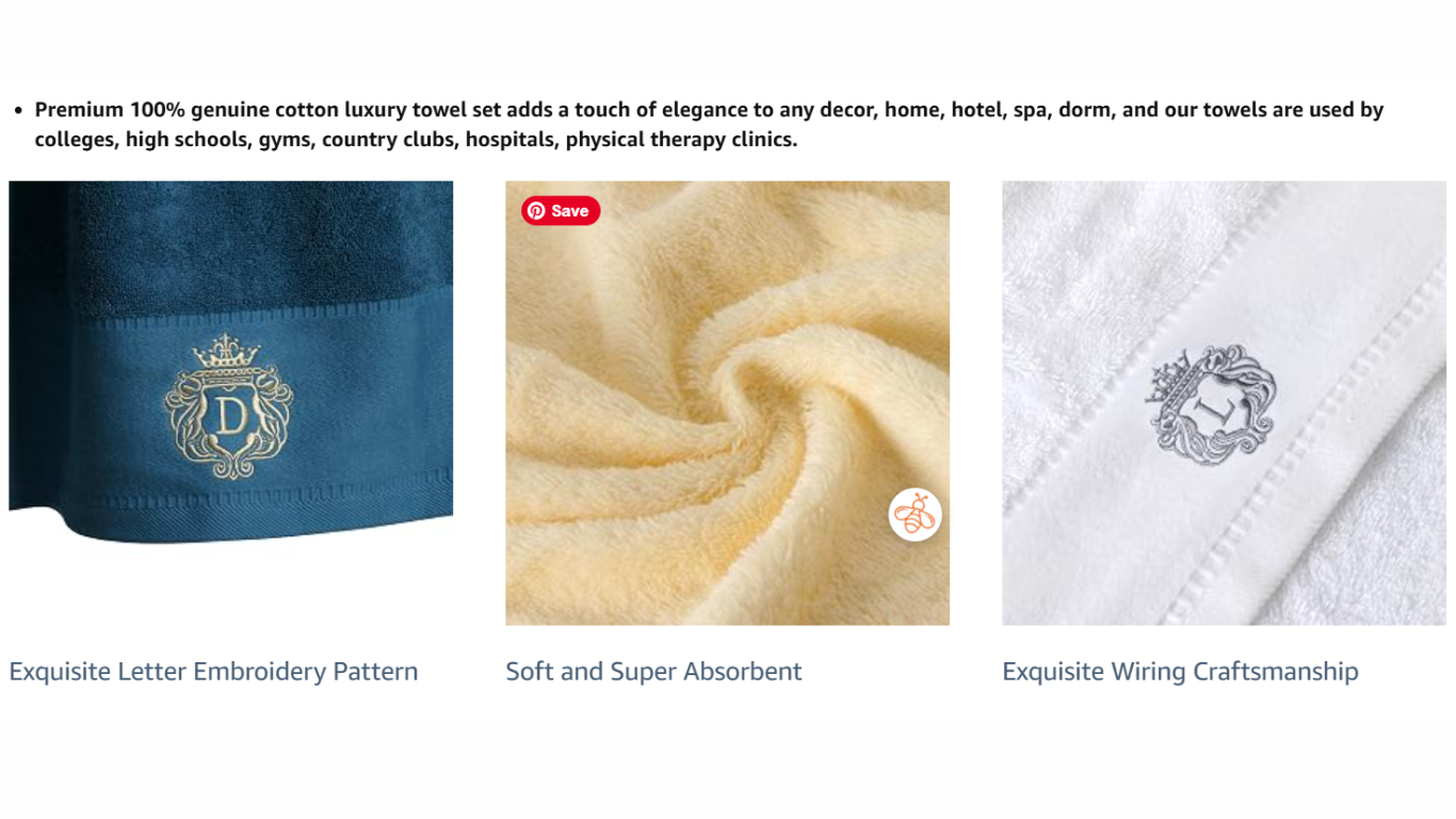 luxury bath towel set