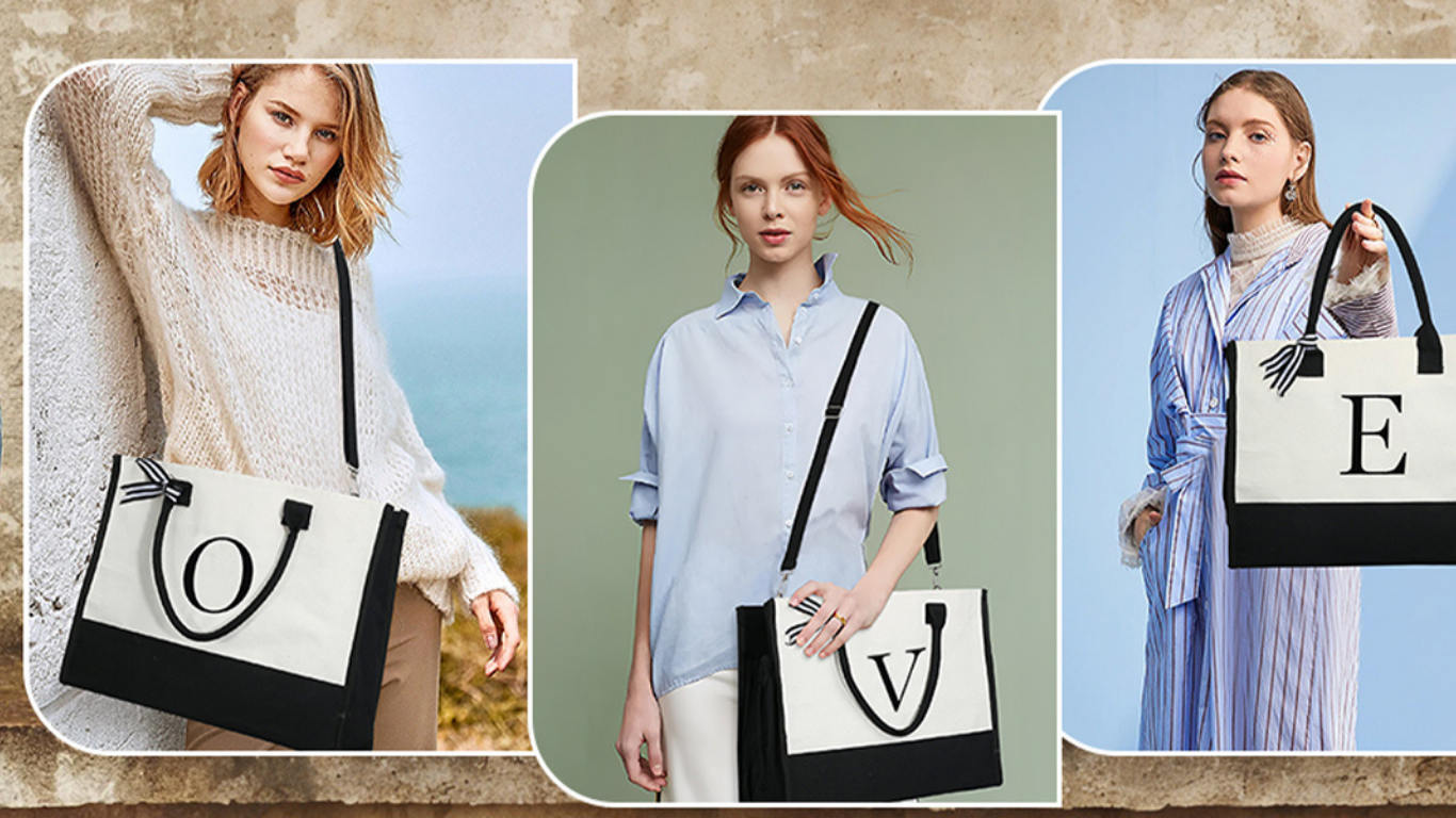 Personalized Tote Bag Set | 3-Piece Monogram Gift for Her personalized tote bag set