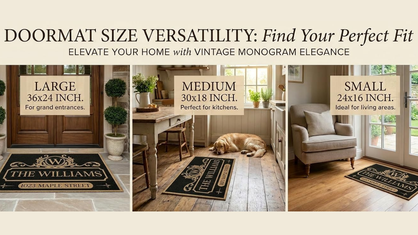 Personalized Family Name Doormat — Custom Address Welcome Mat, Perfect Housewarming Gift personalized doormat