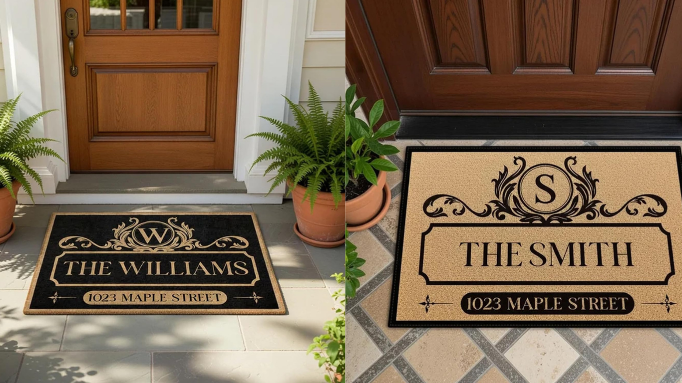 Personalized Family Name Doormat — Custom Address Welcome Mat, Perfect Housewarming Gift personalized doormat (5)