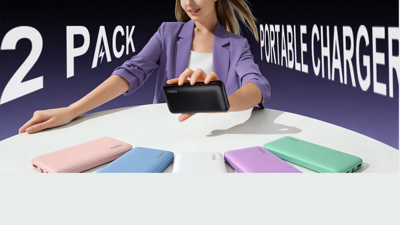 Portable Charger Gift | Slim 2-Pack Power Bank for Travel portable phone charger