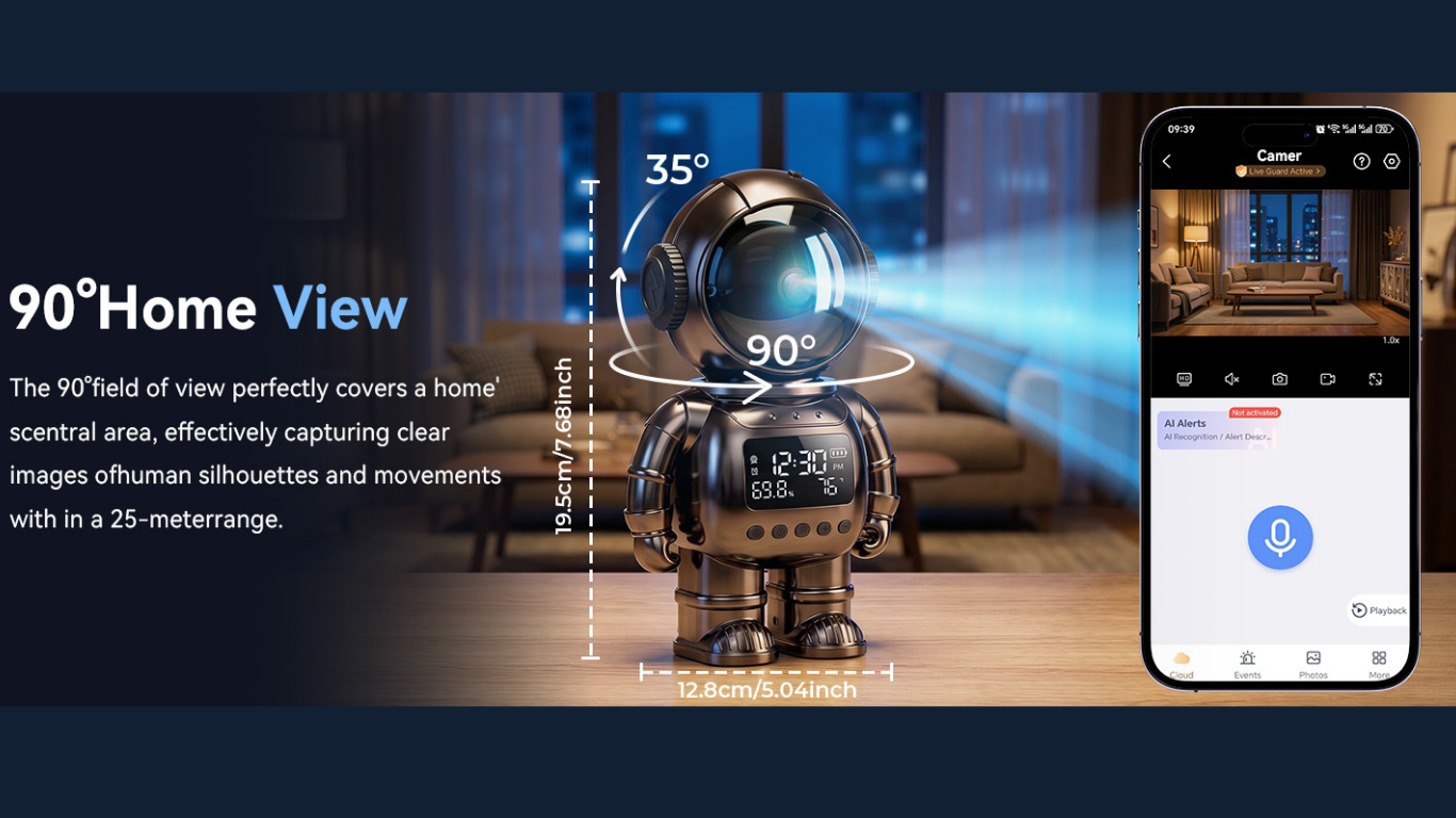 Smart Home Robot Camera – 2K WiFi Pet & Family Monitoring Camera smart home robot camera (2)