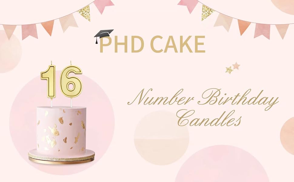 gold number candle