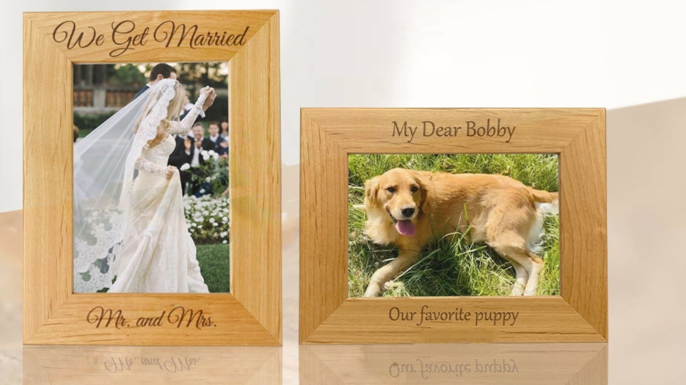 Personalized Engraved Wood Picture Frame — Custom Text, Multiple Sizes, Gift Box Included personalized picture frame (2)