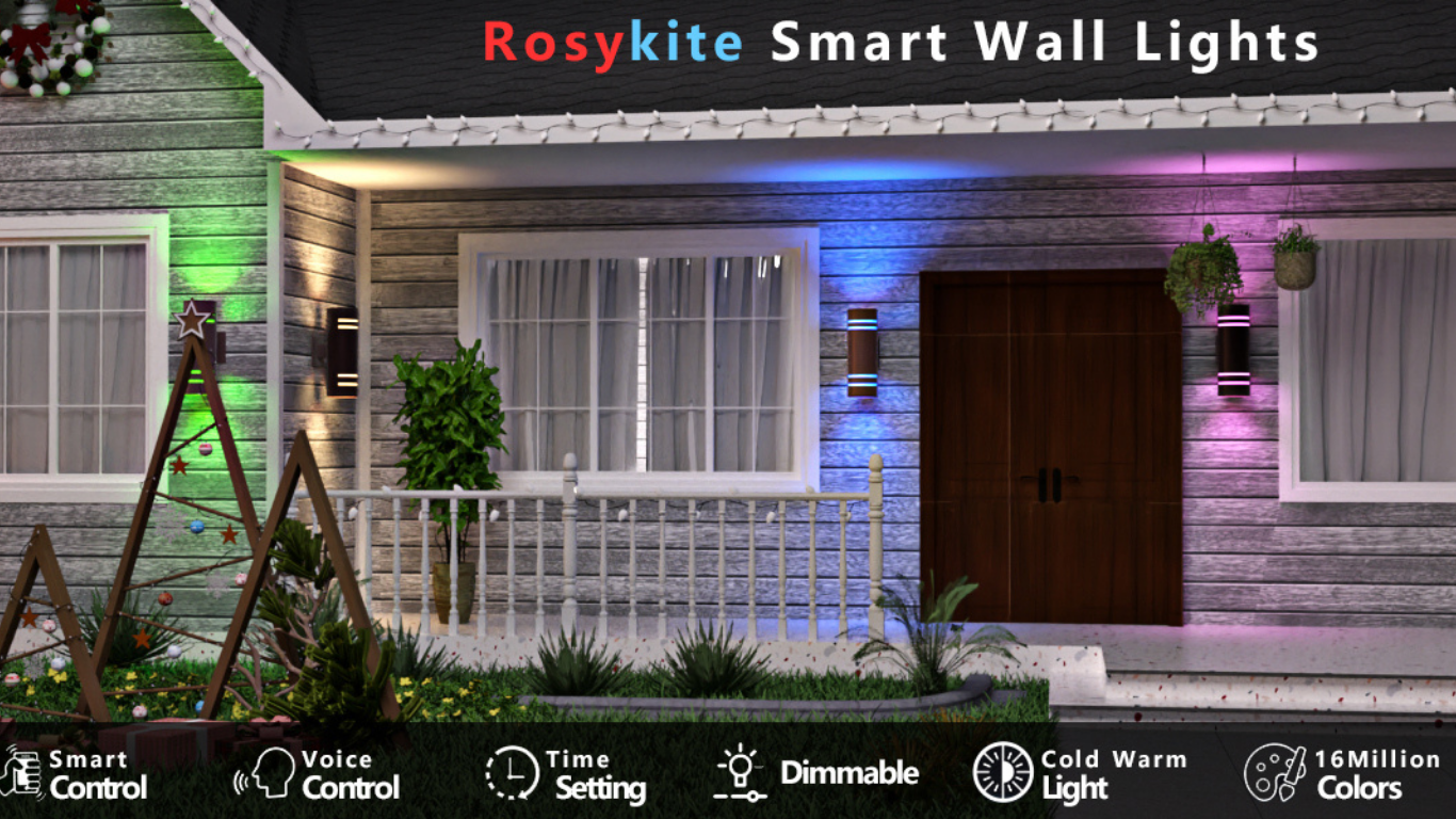 Smart Color-Changing Outdoor Wall Lights (2 Pack) — The Perfect Gift for Smart Home Lovers smart outdoor wall lights (6)