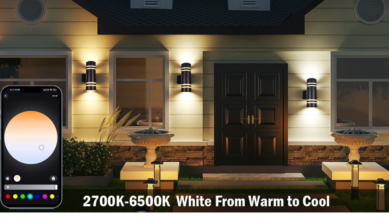 Smart Color-Changing Outdoor Wall Lights (2 Pack) — The Perfect Gift for Smart Home Lovers smart outdoor wall lights (7)