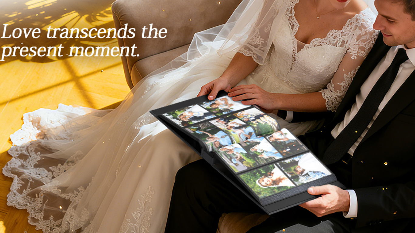 Mr & Mrs Wedding Photo Album — Custom Engraved 4x6 Memory Book with 400 Pockets wedding photo album (2)