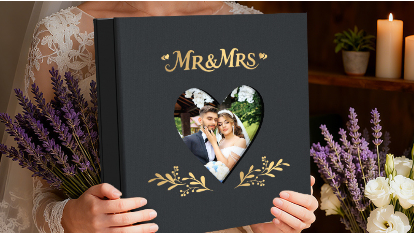 Mr & Mrs Wedding Photo Album — Custom Engraved 4x6 Memory Book with 400 Pockets wedding photo album (3)